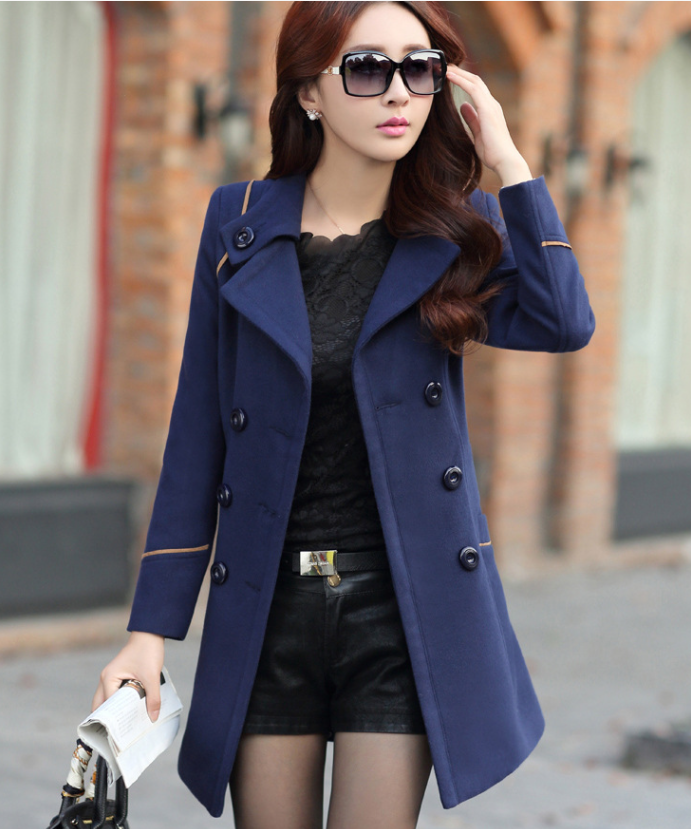 Woolen double-breasted coat 4