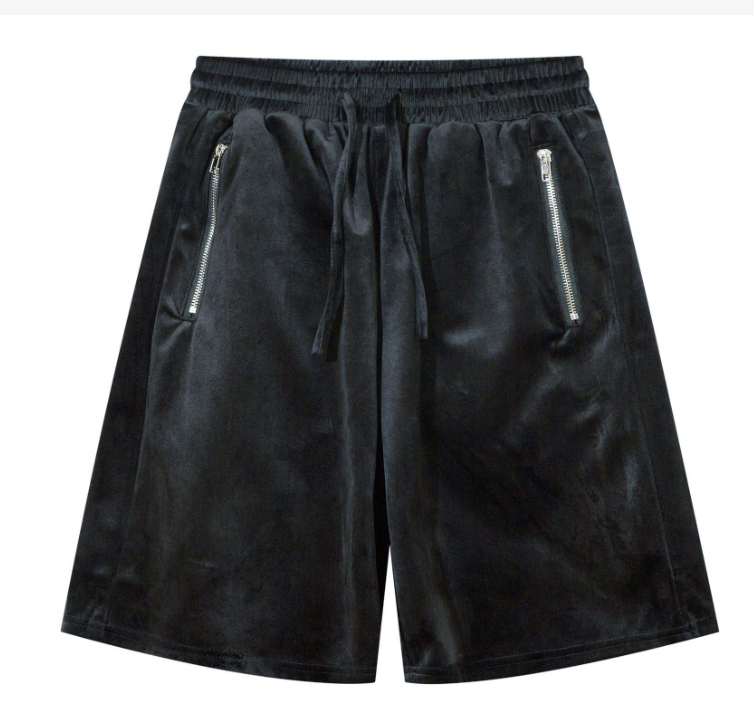 Street Retro Velvet Five-point Shorts 2