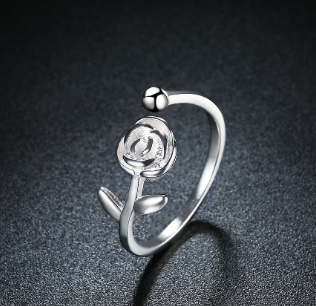 Rose Flower Open Ring Detail