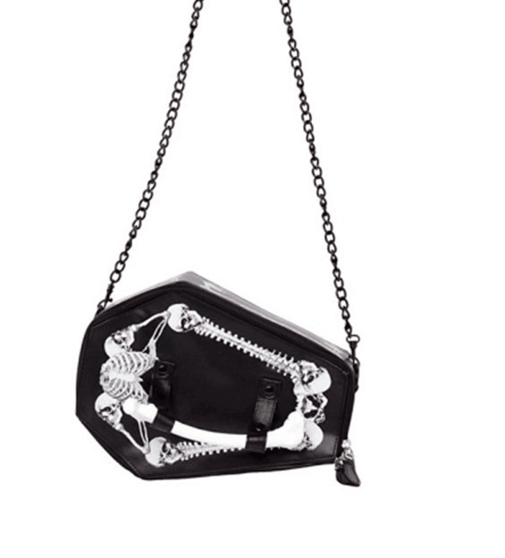 Skull and Bat Shoulder Bag measurements and detail photo 1