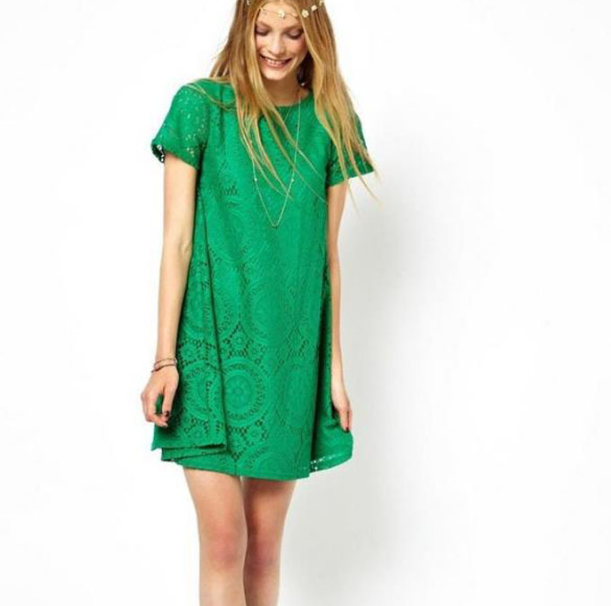 Lace A-line Dress Image 3