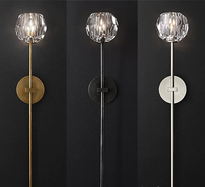 Balle Clear Crystal Grand Wall Sconce - Side View