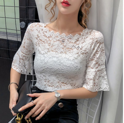 Off-the-Shoulder Chiffonoberteil - Aprikot