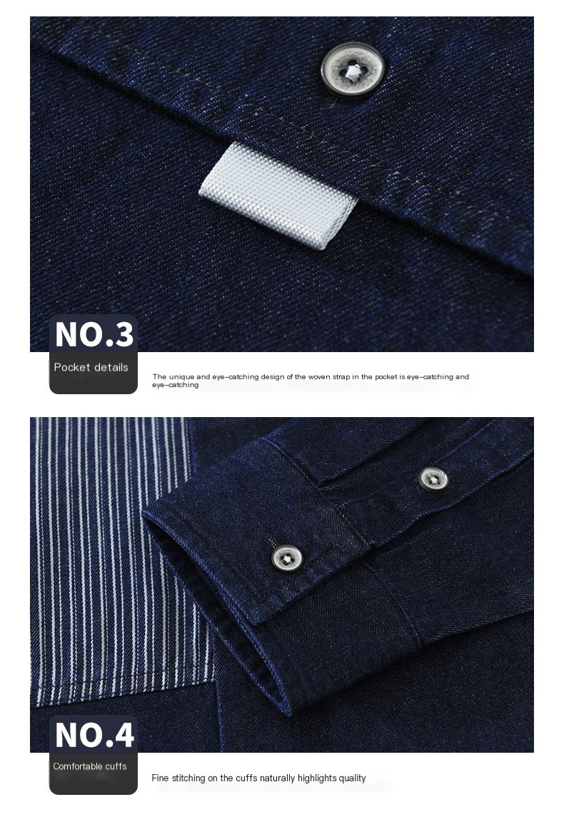 Denim contrasting color striped shirt