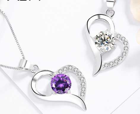 Heart Shaped Pendant Necklace Detail