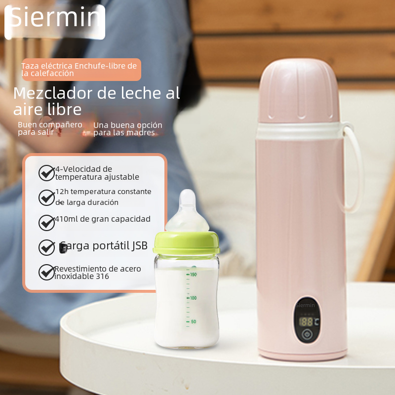 Intelligent heating constant temperature milk regulator Baoma goes out with milk warmer baby wireless portable night milk warmer image