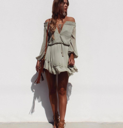 Boho Chiffon Mini Dress Image 3