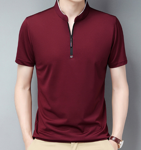 Men's Fixed Collar Zip T-Shirt 1