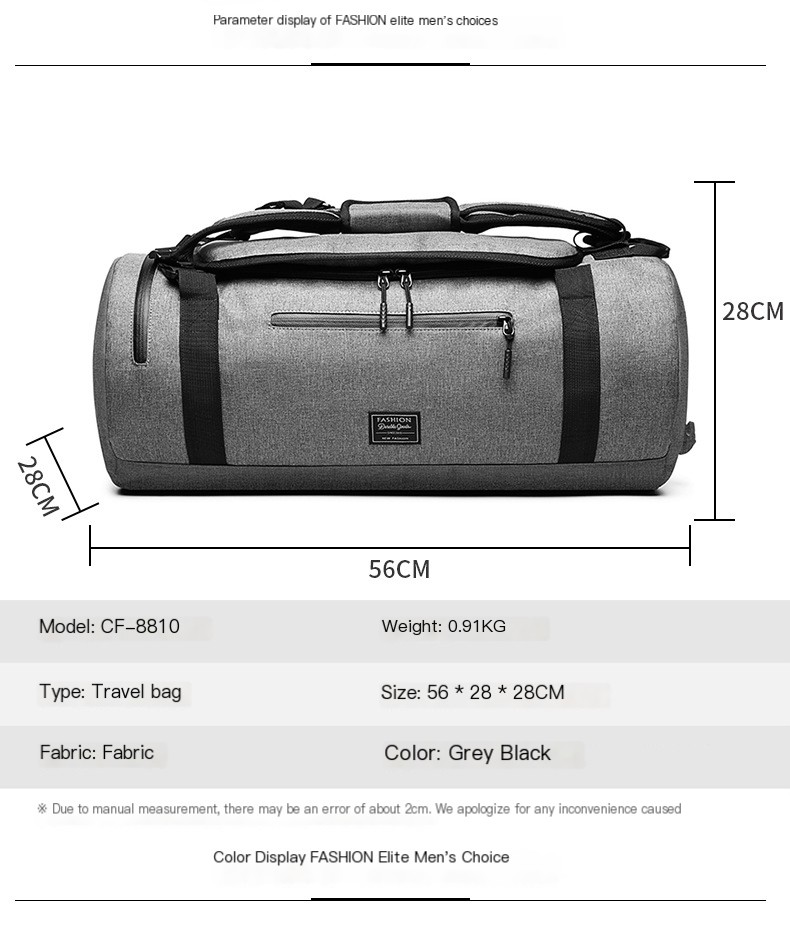 Travel Handbag Backpack Fitness Bag