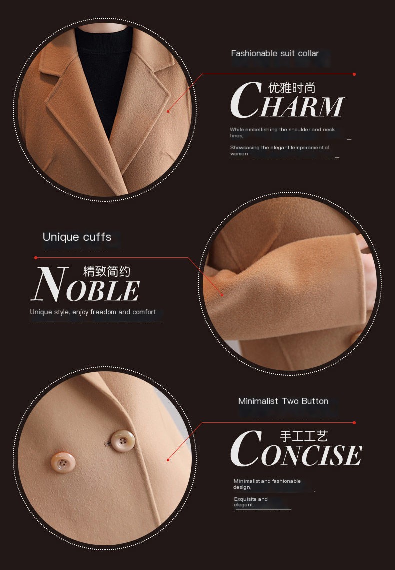 Women's Stylish Wool Coat - Red / S&&Red&&S/Coat (single piece)