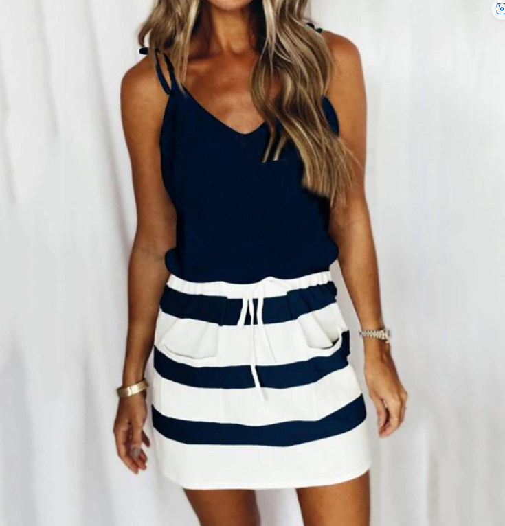 Daisy Print A-Line Skirt on Model
