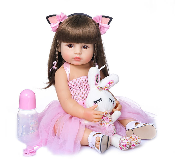 Realistic Reborn Baby Doll - Denim Skirt