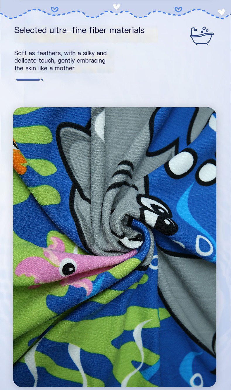 Factory wholesale large men's and women's bath towel cape boys and girls hooded bathrobe Cape wearable bath towel cape