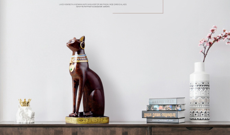 Cat-Shaped Resin Statue in Different Colors
