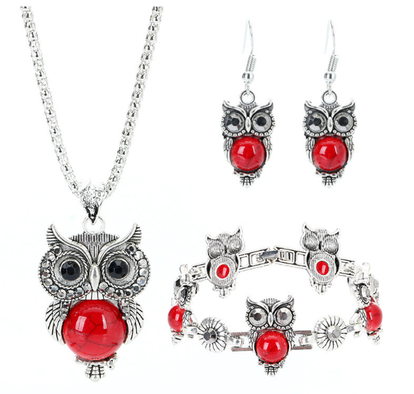 Elegant Owl Jewelry Set