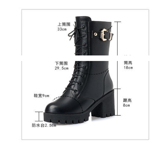 Waterproof Platform High-Heel Martin Boots