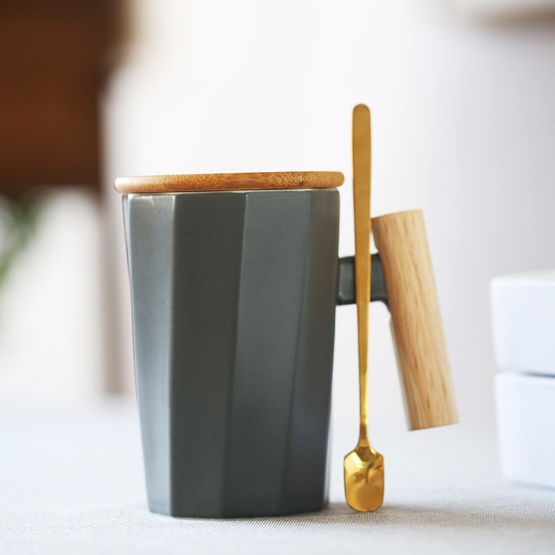 Ceramic Milk Mug with Spoon