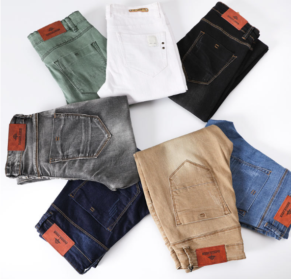 Pantalon Long Droit Blanc Effiloché avec Trous et Coutures à la Main pour Hommes 2