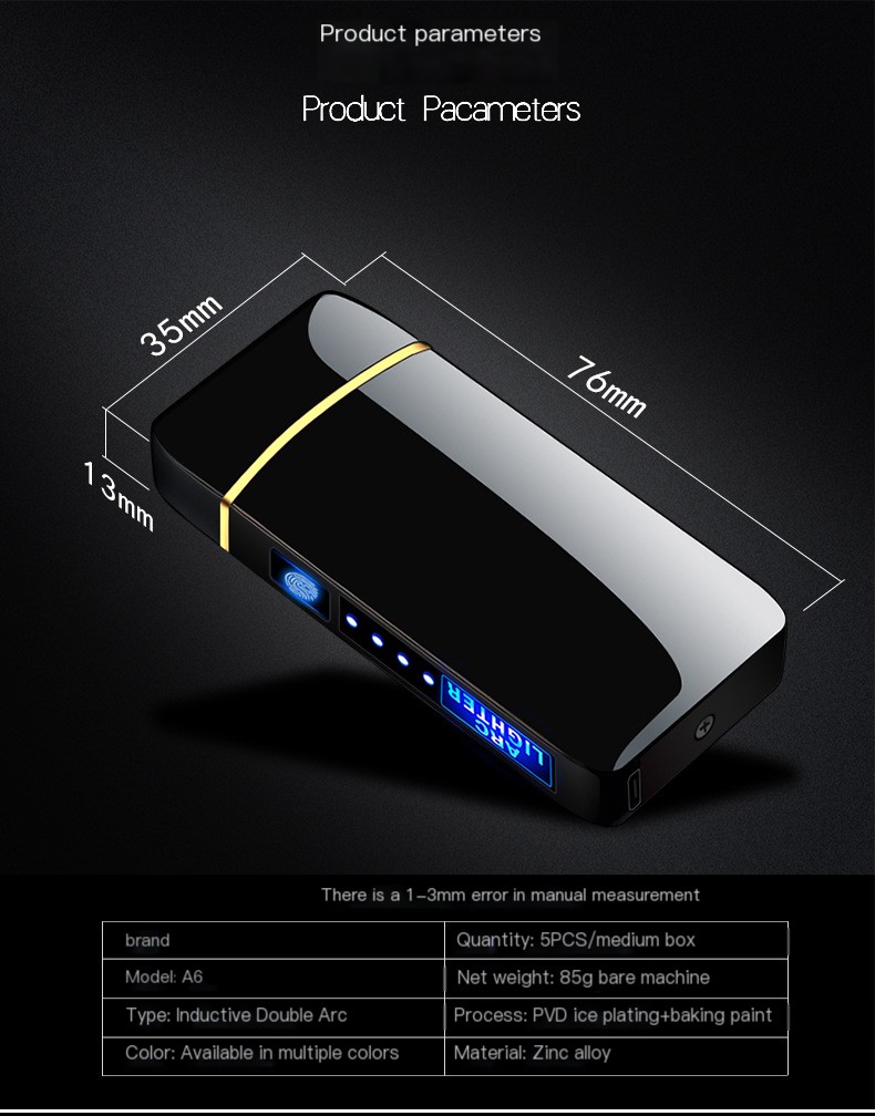 Electric Plasma Arc Lighter - Design Variation 9 - Elegant Finish