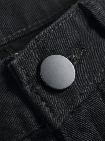 Jeans casual slim fit skinny elastic straight leg men's pants punk style solid color