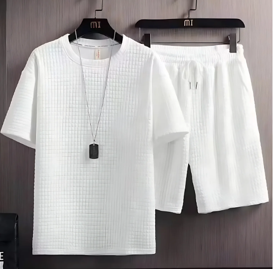 Crisp Summer Waffle-Knit Leisure Set image