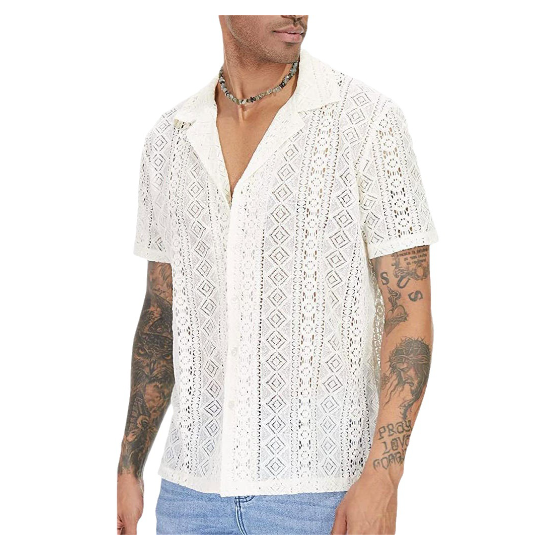 Imagen de Camisa de Manga Corta de Encaje 6
