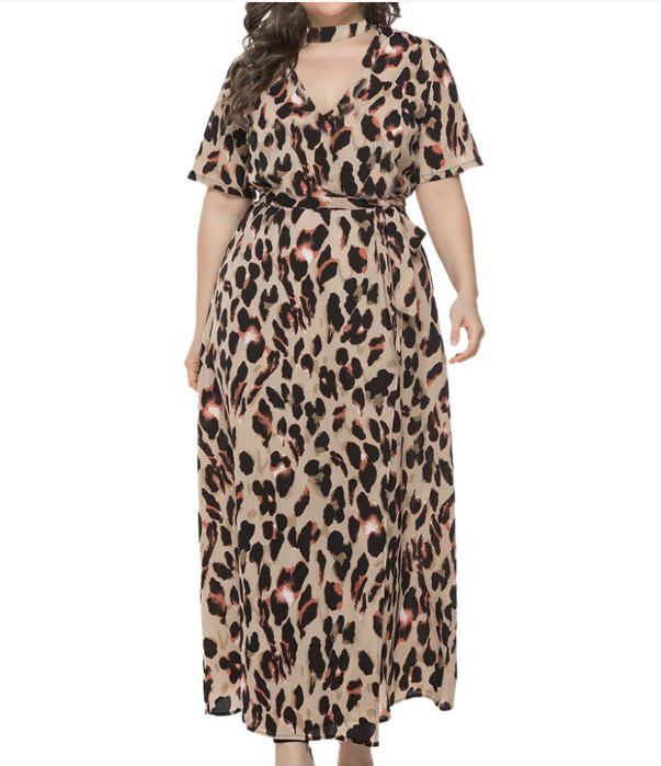 Leopard Print Dress - Back View