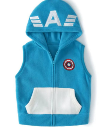 Colete Infantil Herói Capitão América com Capuz image