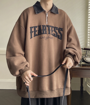 Half-Zip Lapel Sweater Image 4