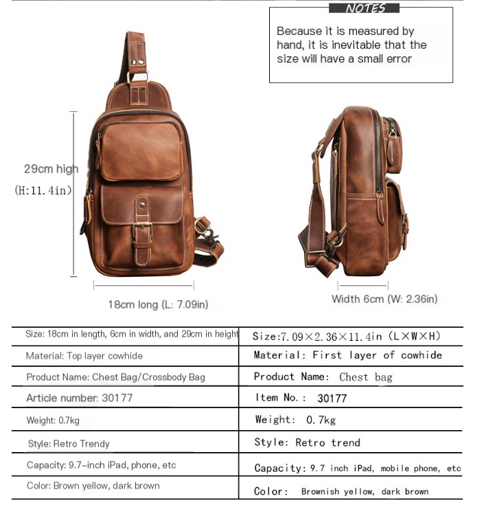 Bolsa Masculina Transversal de Couro Image 2