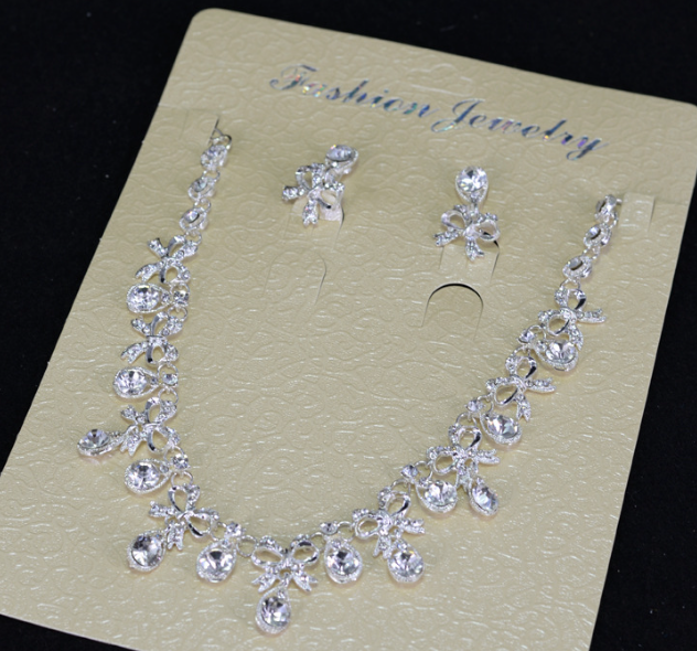 Zircon Necklace and Earring Set