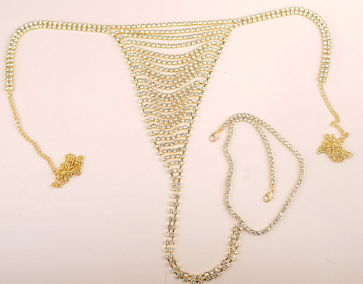 Gold Rhinestone Body Chain