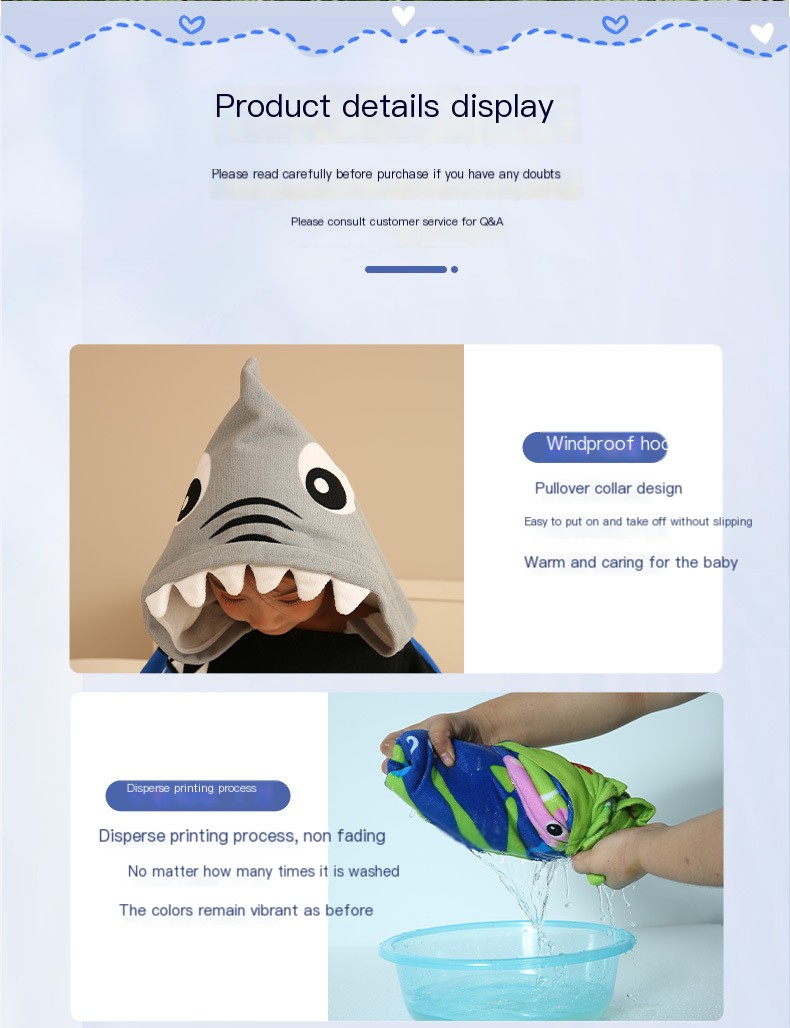 Factory wholesale large men's and women's bath towel cape boys and girls hooded bathrobe Cape wearable bath towel cape