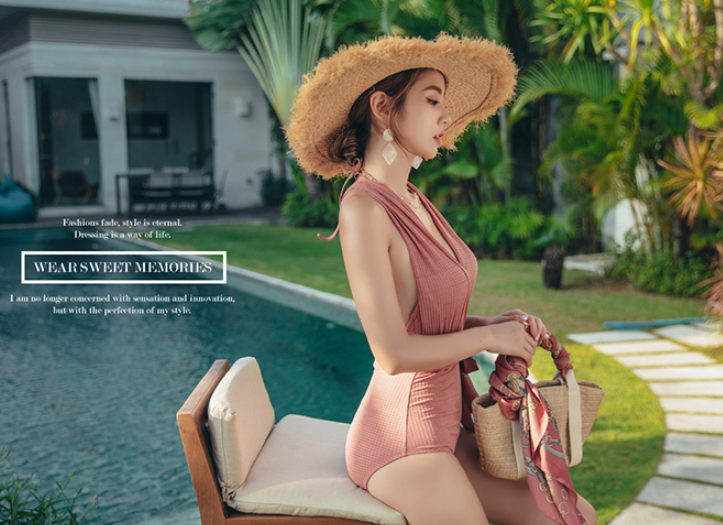 Triangle One-Piece Bikini Image 3