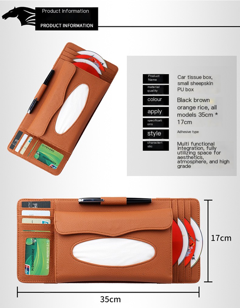 Car Sun Visor Organizer - Beige