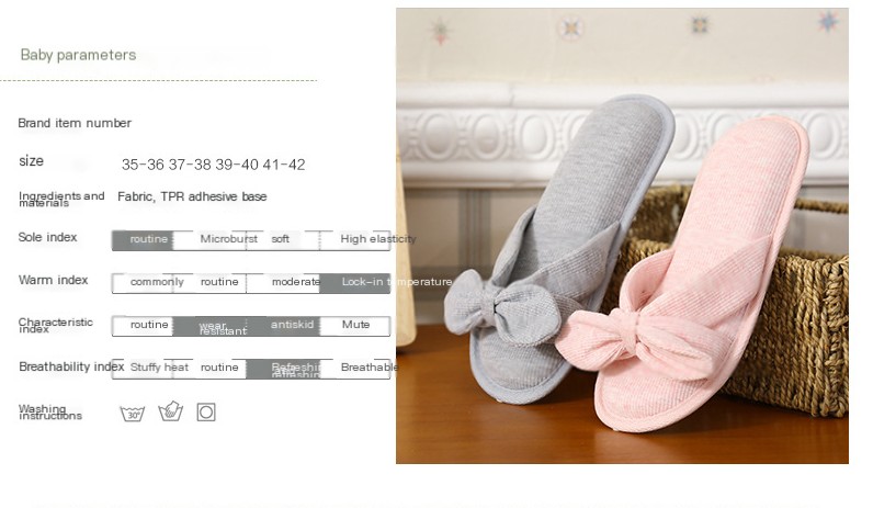 Summer Japanese Style Air Cotton Bow Slippers