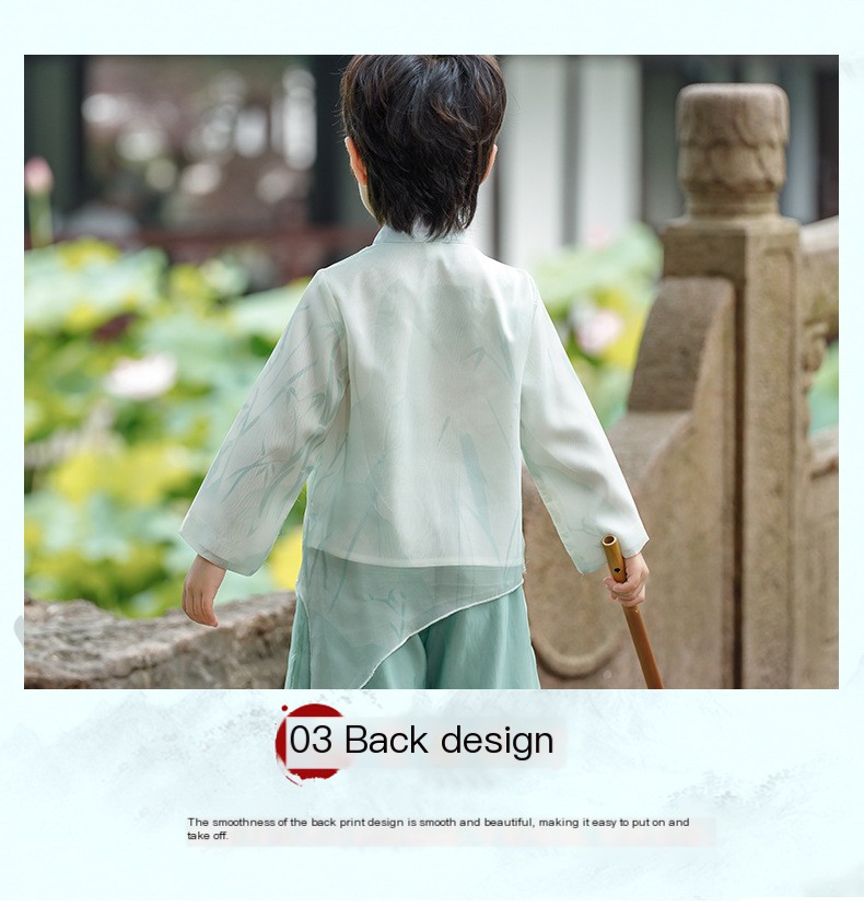 Boy's Hanfu children's clothing 2024 New Spring boy's ancient style spring clothes improved national style Tang suit spring and autumn performance clothes
