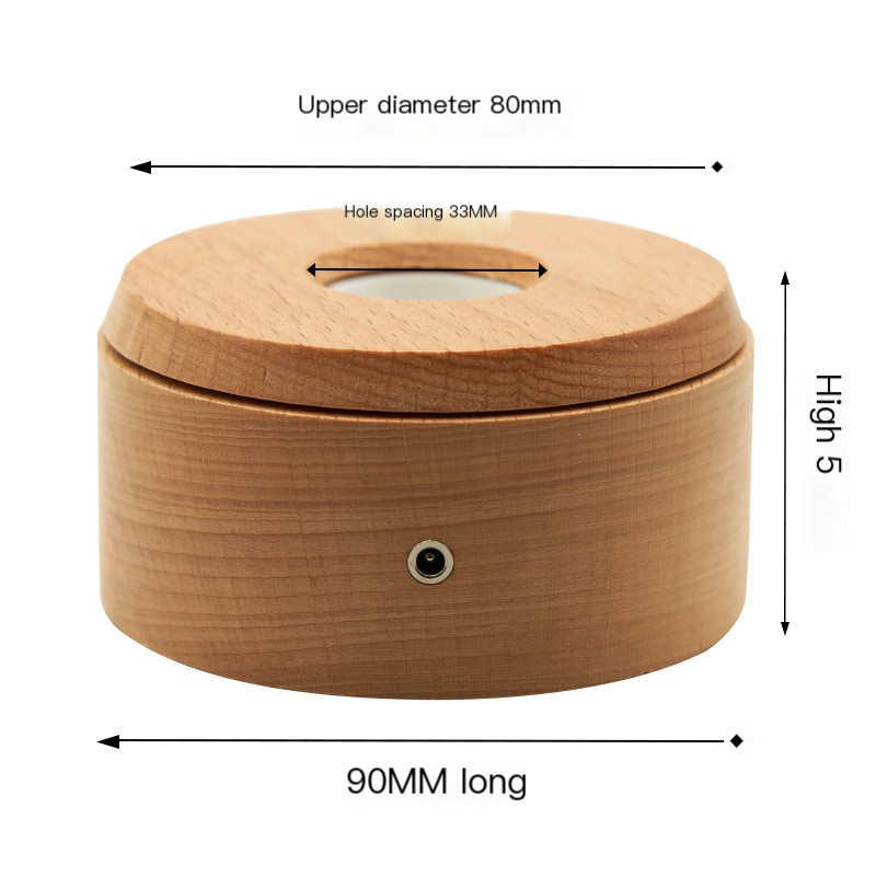 Crystal LED Wooden Base Lamp