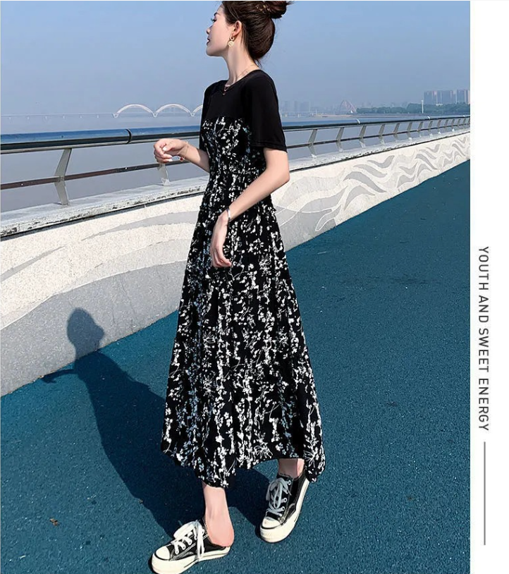 Jacquard Long-sleeved Wool Dress Image 4