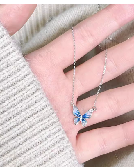 Gradient Butterfly Necklace Image 3