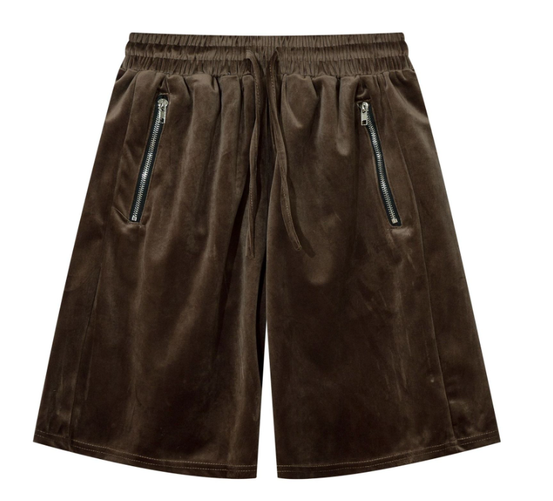 Street Retro Velvet Five-point Shorts 5