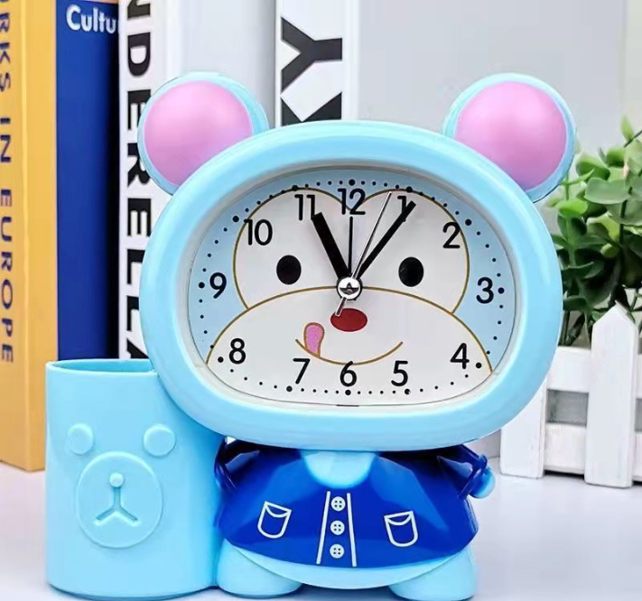 Male and female students innovative creative pen holder bee alarm clock bedside children cartoon bear fashion cute alarm clock