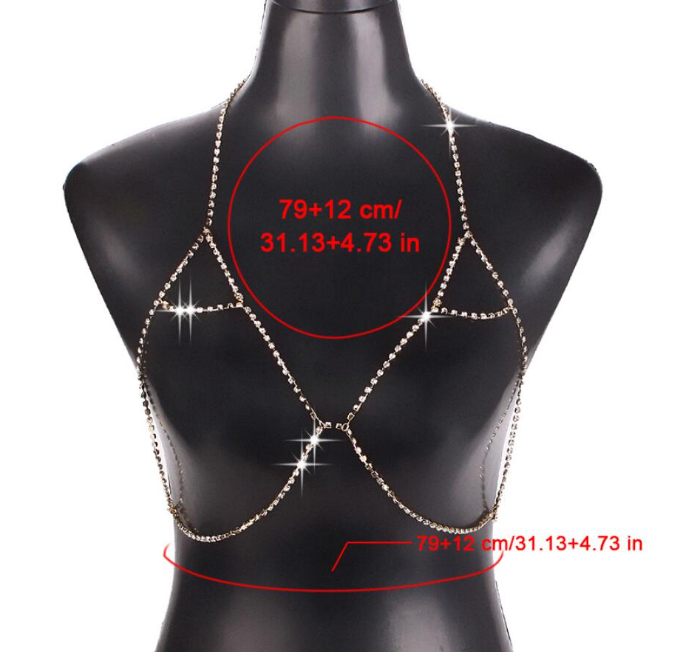Rhinestone Bra Body Chain