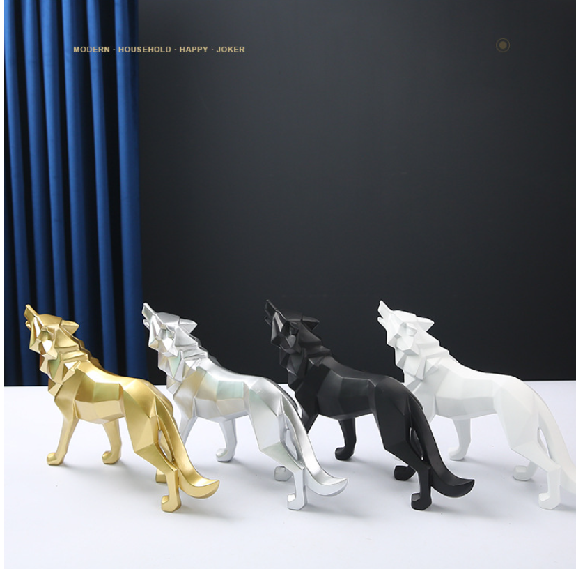 Geometric Wolf Sculpture Image 2