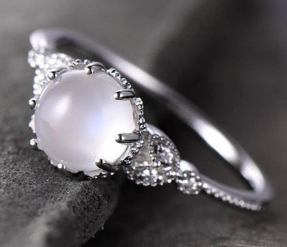 Moonstone Ring Rose Gold