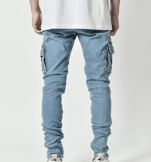 Knee Hole Denim Trousers - Back View