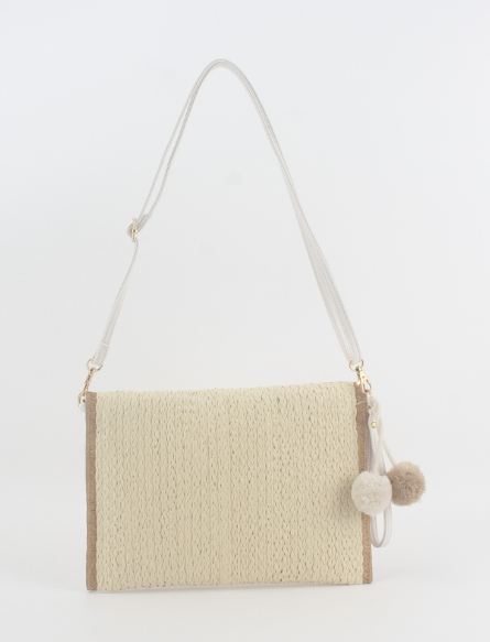 Brown Straw Crossbody Bag