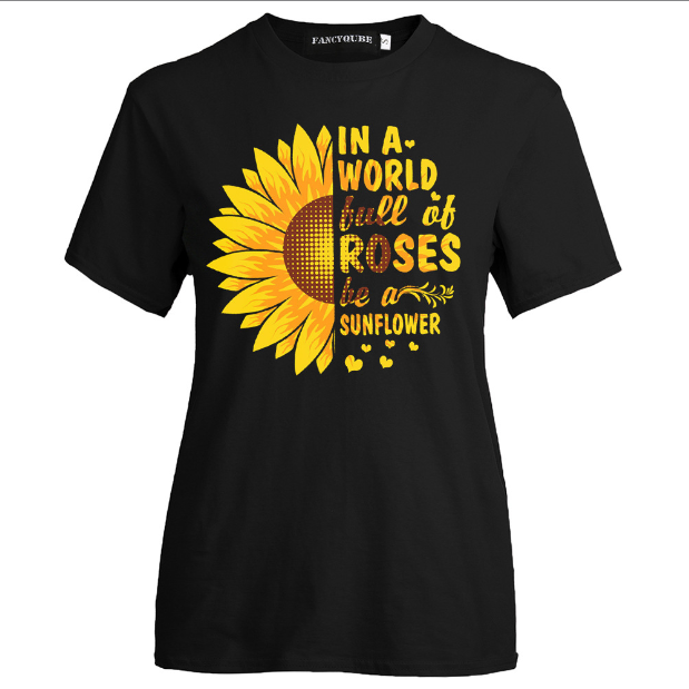 Sunflower Print T-Shirt Design
