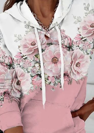 Hooded Sweater Floral Print 4
