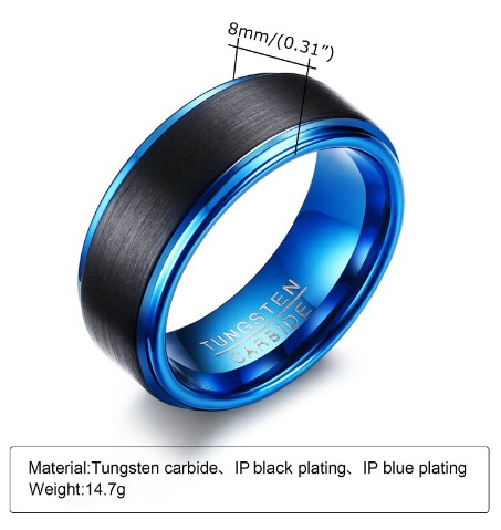Bague élégante en tungstène